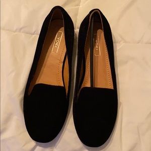 Black velvet loafers